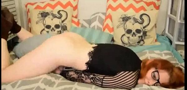  redhead babe pillow humping and having intense orgasm